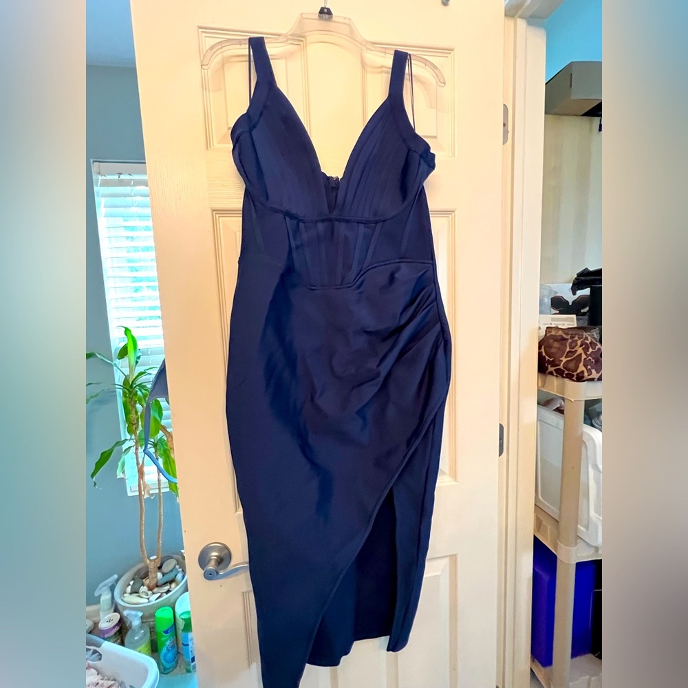 Navy blue bandage dress